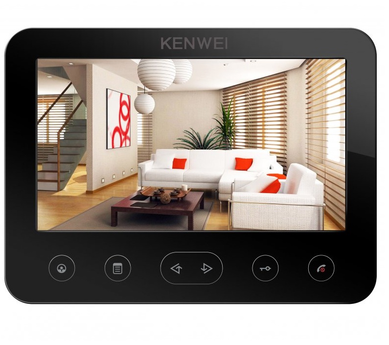 Монитор видеодомофона Kenwei KW-E706FC-W100 черный orig_61861