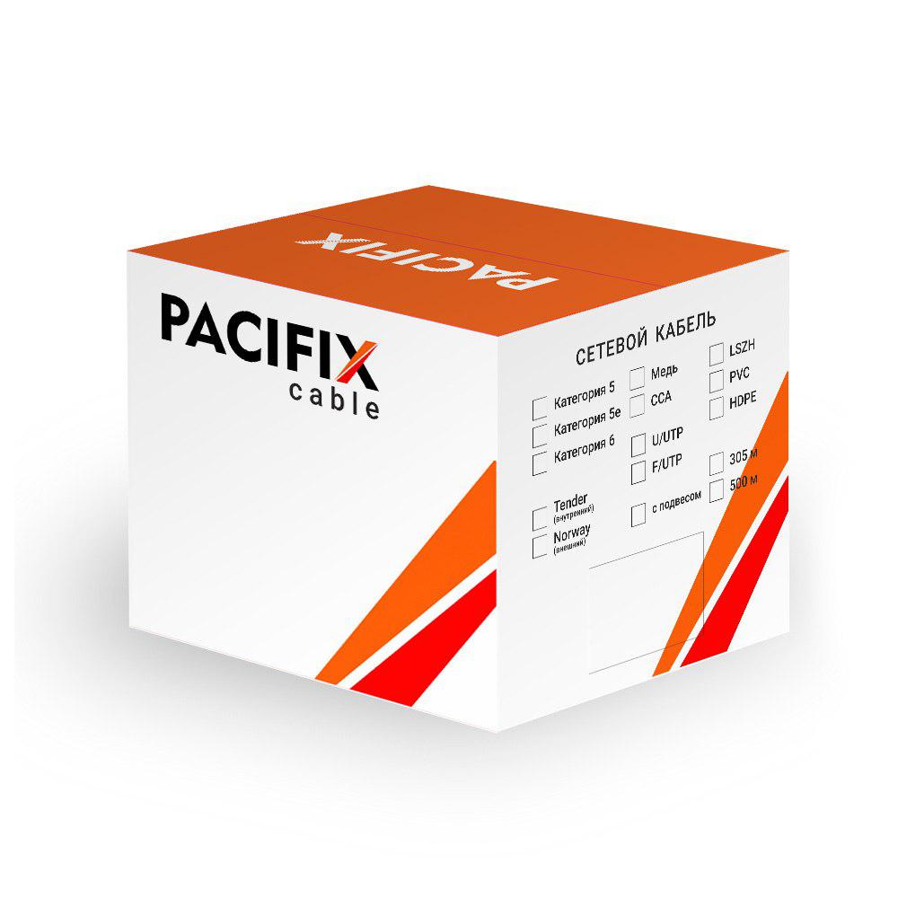 Кабель сетевой UTP CU 4PR CAT.5E С ПОДВЕСОМ 1.15 ММ PE PACIFIX NORWAY -40°С, 1 м.(бухта 305м) orig_59915