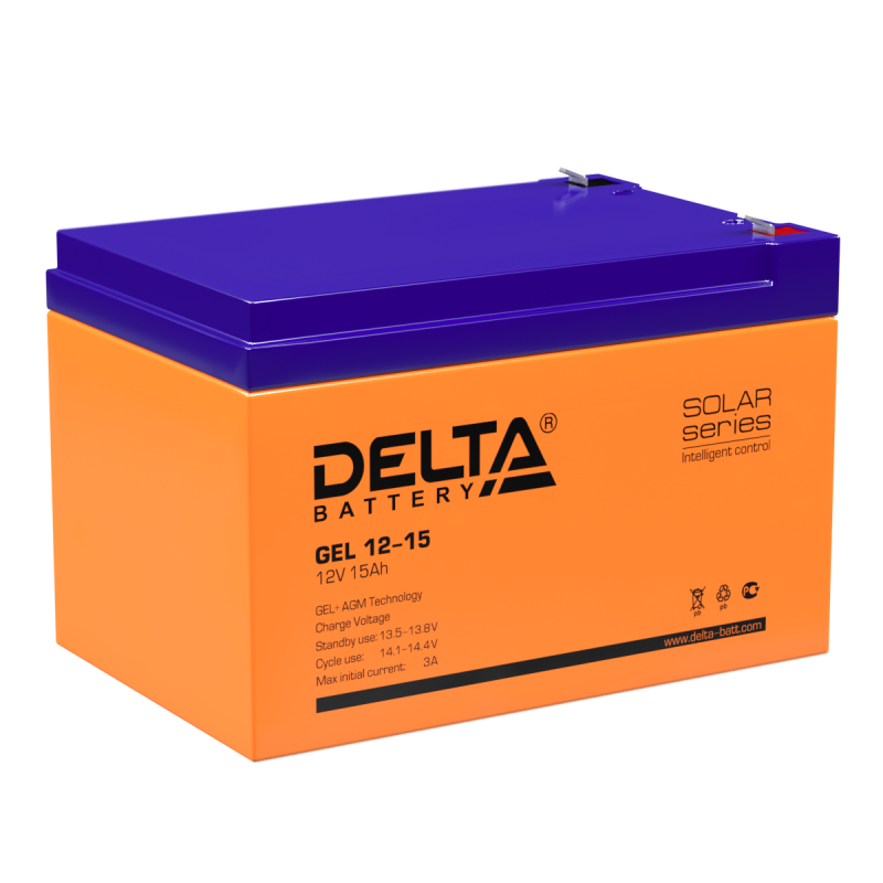 Аккумуляторная батарея Delta GEL 12-15, 12В, 15А/ч orig_69967