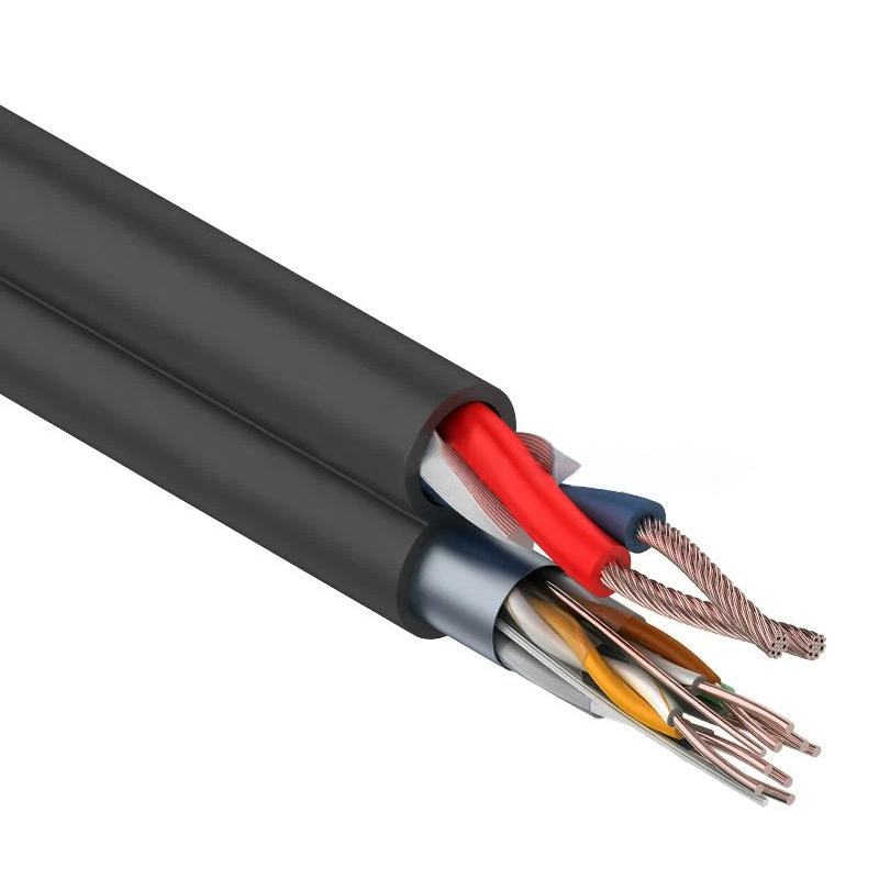 Кабель сетевой FTP 4PR 24AWG CAT5e+2х0.75мм²., 200м., черный, с питанием OUTDOOR REXANT, 1м. orig_48050