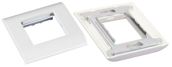 Настенная лицевая панель NETLAN EC-FPM-1-WT-10, под 1 вставку Mosaic, 45x45, с подрамником, белая orig_73543