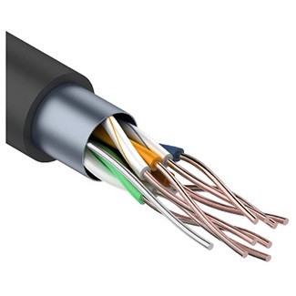 Кабель сетевой FTP 4PR 24AWG CAT5e+2х0.75мм²., 200м., черный, с питанием OUTDOOR REXANT, 1м. orig_61663
