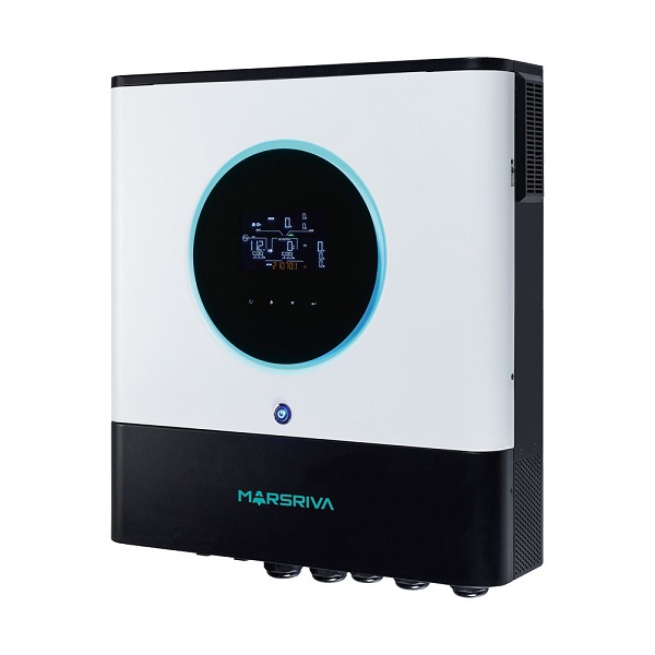 Инвертор солнечный автономный MARSRIVA, MR-SPF8000M TWIN - Ver 2, 8кВт, 230V, RS232/RS485-48В, Параллельно до 6 устройств, Кнопки управления с цветным LCD-дисплеем 5", LED RGB индикатор состояния, Двойной выход, 158,4х503,6х530,8мм orig_71571