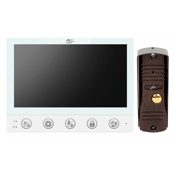 Комплект видеодомофона FOX FX-VD7P-KIT: Видеодомофон FX-VD7P; 7” LCD; 800×480; 400кд/см²; DC12V; белый; крепление настенное; -10°+50°С; 220х133х20мм. Панель 4-проводная уличная FX-CP8 (Медь): 3,7мм, 85°; ИК-подсв.до 5м; DC12V от монитора; -45°+50°С orig_50745