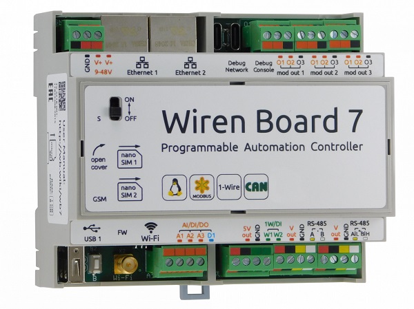 Контроллер для автоматизации Wiren Board 7 WB7,4-2G-64G-COM, память и исполнение: 2Гб RAM, 64Гб eMMC, 0°+75°С orig_73043