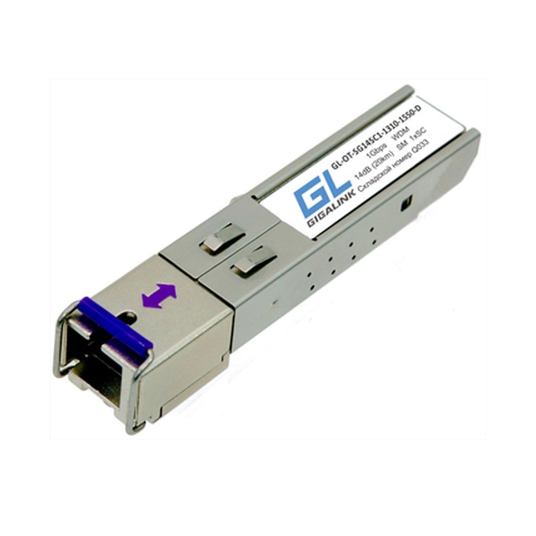 Модуль SFP GIGALINK GL-30TSC-D, WDM 100BASE=LX, одноволоконный, SM, TX1550/RX1310, DDM, SC, 20км orig_69991