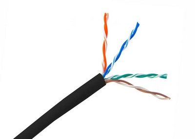 Кабель сетевой витая пара U/UTP Сat5e PE Cu Solid, 4х2, внешний черный LINEMAX, 1м (бухта 305м) orig_65619