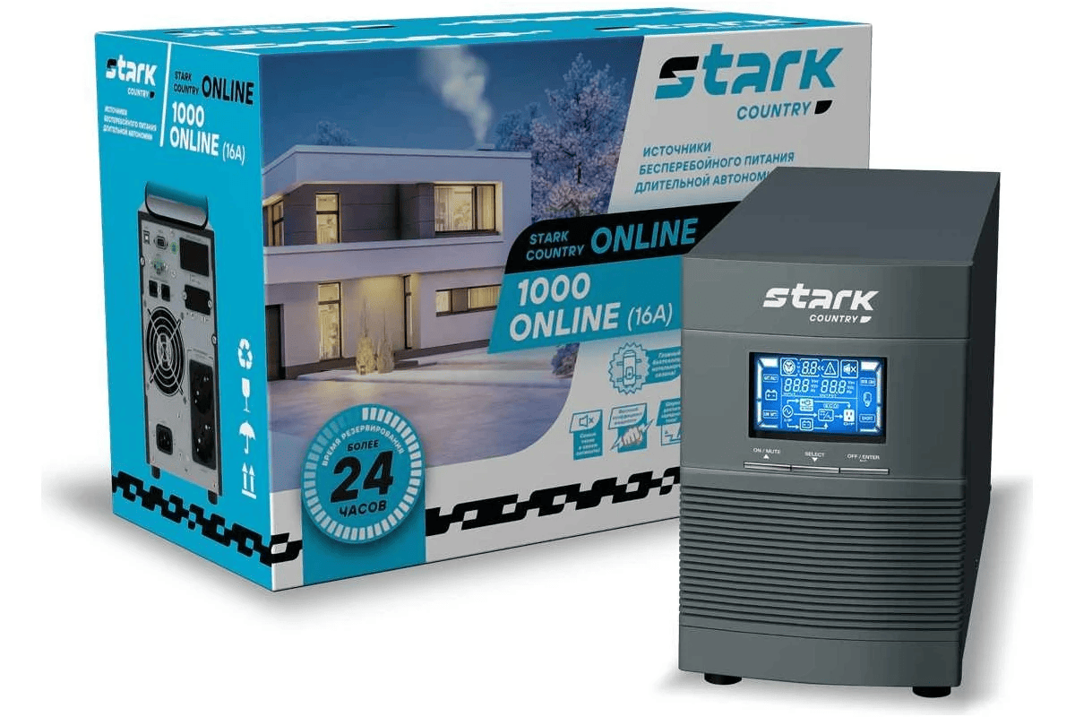 Источник бесперебойного питания Stark Country 1000 online, 16А (1000ВА / 900Вт) orig_63181