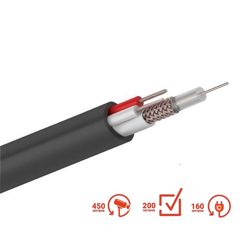 Кабель для видеонаблюдения КВК-В 2х0,5 PVC Pacifix Tender  (в бухте 200м), 1м. orig_67499