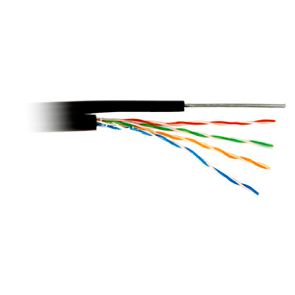 Кабель сетевой U/UTP кат.5E 4x2x24AWG Install СКС внешний(OUT) с подвесом 100% медь PE черный 305м orig_57369