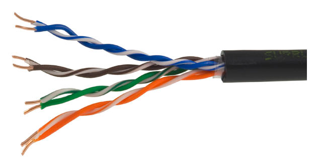 Кабель сетевой U/UTP кат.5E 4x2x24AWG Install СКС внешний(OUT) 100% медь PE черный 305м orig_57221