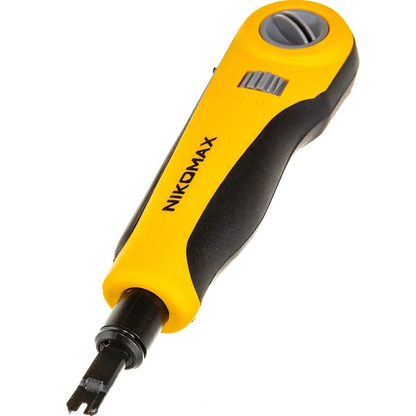 Инструмент NIKOMAX NMC-3640RB для заделки витой пары, ударного типа, 2 уровня регулировки силы удара, крепление Twist-Lock, нож для кроссов типа 110 в комплекте orig_72585