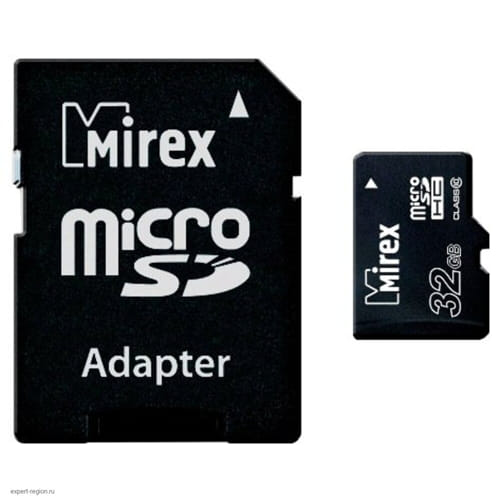 Карта памяти 32Gb Mirex Micro SD + (адаптер SD) (10 класс) orig_49200