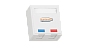 Корпус настенной розетки NIKOMAX, 2 порта, под модули-вставки типа Keystone, со шторками, белый 88_88_63360