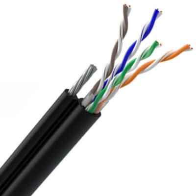 Кабель сетевой UTP 4PR 24AWG CAT5e CCA внешний с тросом 