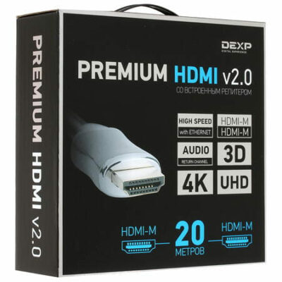 Кабель DEXP HDMI – HDMI, 20 м 2