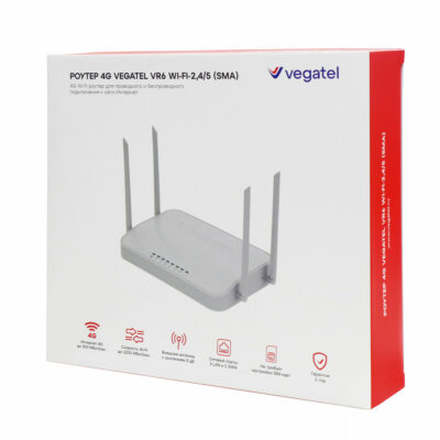 Роутер 4G VEGATEL VR6 Wi-Fi-2,4 5 (SMA) в ЛОМА